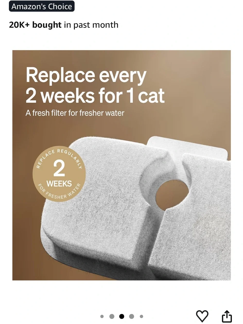 PETLIBRO Replacement Filters for Dockstream Cat Water Fountain – 7 Count